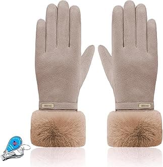 KXF Winter Warm Gloves, Womens Lady Super Soft Touch Screen Gloves Thick Fleece Lined Glove Cold Weather Windproof Outdoor Sports Handwarmers Cycling Running Mittens
