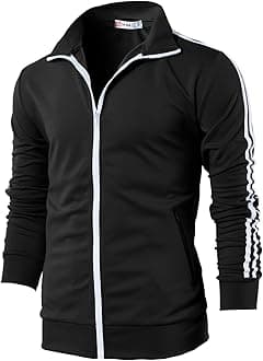 Mens Active Slim Fit Track Lightweight Jacket Zip-up Long Sleeve
