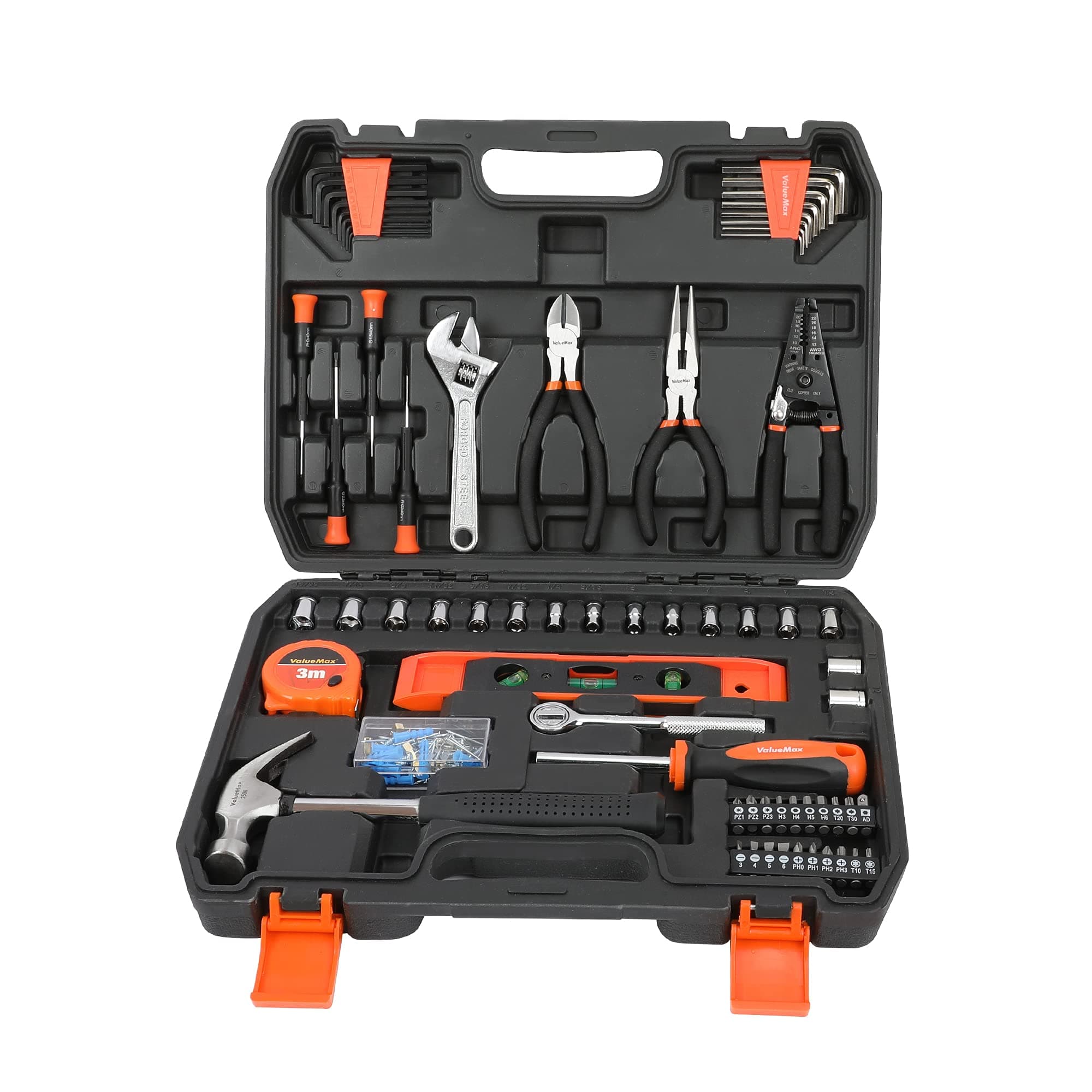 ValueMax Household Tool Set 150 Pieces Tool Set with Storage Case for Renovation and Electrical Repair