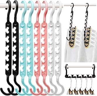 8-Pack-Closet-Organizers-and-Storage,Sturdy Organization-and-Storage-Hangers-Space-Saving for Wardrobe,Dorm-Room-Essentials for College Students Girls Smart Clothes Hanger Apartment Essentials