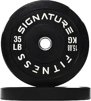 Signature Fitness 2-Inch Cast Iron Barbell Set, Including Multiple LBS Weight Plates and 6FT Barbell Set, Multiple