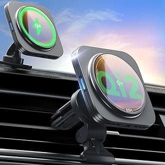 ESR for Qi2 15W MagSafe Car Mount Charger, Qi2-Certified MagSafe Car Charger, Air Vent/Dashboard Magnetic Wireless Car Charger,Car Phone Holder Mount for iPhone 16/15/14/13/12/Galaxy S25,Fast Charging