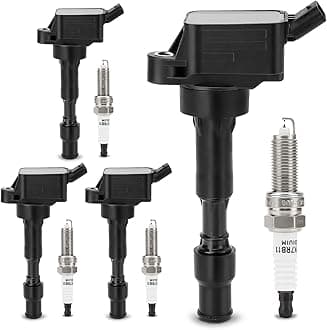 UF816 Ignition Coil & 9723 Double Iridium Spark Plug for Hyundai 16-20 Elantra,18-21 Kona,15-19 Sonata,19-21 Veloster/Kia 17-22 Forte,20-22 Forte5,17-20 Optima,21-22 Seltos,19-22 Soul 273002E601