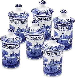 1389542 Blue Italian Spice Jar, Set of 6