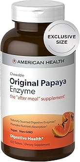 AMERICAN HEALTH Original Papaya Digestive Enzyme - Chewable Tablets - Promotes Nutrient Absorption and Helps Digestion - 625 Count
