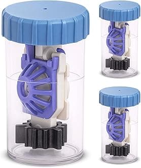 Hydrogen Peroxide Contact Lens Case (3 Pieces) Easy to Carry Vented Universal Protective Case, Barrel Shaped Contact Lens Cleaning Container for Everyday Use