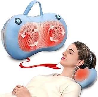 Xllent Christmas Gifts for Women,White Elephant Gifts,Shiatsu Neck Back Massager for Pain Relief Deep Tissue,Back Massager Deep Tissue Kneading with Heat,3D Electric Pillow