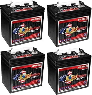 Set of 4 | US Battery US1800XC2 6 Volt 208Ah Deep Cycle Golf Cart, Solar, Marine, RV & Industrial Use Battery | BCI Group GC2 ~ Replaces T-605 T605 | T-105 T105