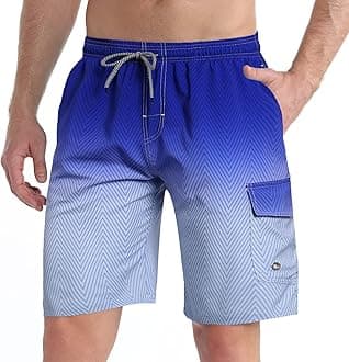 ELETOP Mens Swimming Shorts Quick Dry，Board Shorts Men with Pockets and mesh Liner，Mens Swimming Trunks S-4XL