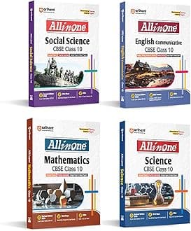 Arihant All in One CBSE Class 10 Maths, Science, English Communicative , Social Science (Set of 4) | Latest Edition 2025 | Chapterwise Theory, Practice Questions & Solved Papers | For CBSE Board Exams