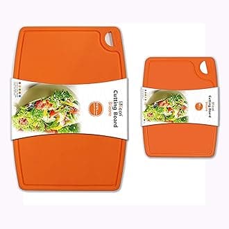 - Liflicon Thick Silicone Cutting Boards for Kitchen Silicone Chopping Boards/Mats Set of 2 Extra Large14.6''x10.43'', Mini 9.1”x7.1” Non-slip Deep Drip Juice Groove, Dishwasher Safe-Orange