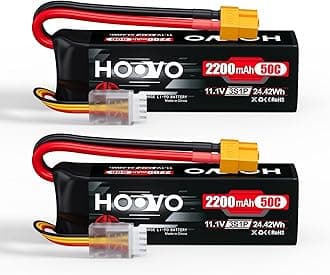 3S 11.1V 2200mAh 50C Lipo Battery with XT60 Connector for RC Helicopter Airplane Quadcopter UAV Drone FPV (2 Pack)