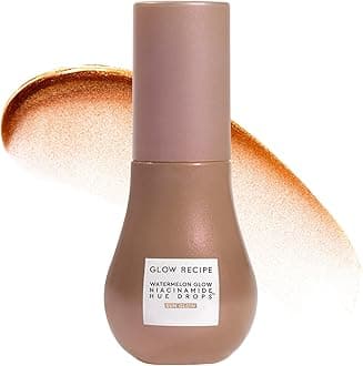 Hue Drops - Mini Tinted Face Serum - Bronzing Drops to Brighten & Hydrate - Skincare Makeup Primer & Liquid Highlighter to Blur Pores for a Radiant, Even Skin Tone - Sun Glow (15ml)