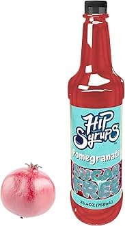 Hip Syrups - Pomegranate Sugar Free Simple Syrup Designed for Water Flavor, Bubble Tea, Boba Tea, Cocktails, Pomegranate Flavoring, Water Enhancer, Drink Mix for Ice Tea, Lemonade & More, Zero Calorie Flavoring, Keto Friendly, Sugar Free