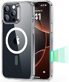 for iPhone 16 Pro Max Case Cover, Camera Control Capture Button, Compatible with MagSafe, Shockproof Military-Grade Protection, Phone Case for iPhone 16 Pro Max, Classic Case (HaloLock), Clear