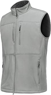 33,000ft Mens Softshell Gilet Activewear Vests Windproof Fleece Lined Outerwear Zipped Pockets Sleeveless Softshell Jacket for Leisure, Golf, Travelling