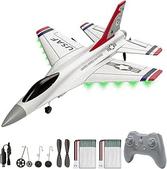 F16 Thunderbirds RC Plane,3CH Remote Control Airplane Fighter Toys,2.4GHz 6-axis Gyro Stabilizer RTF Glider Aircraft Plane with 2 Batteries,Easy to Fly for Beginners Kids Adults