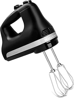 KitchenAid KHM512BM 5 Speed Ultra Power Hand Mixer, Plastic, Matte Black