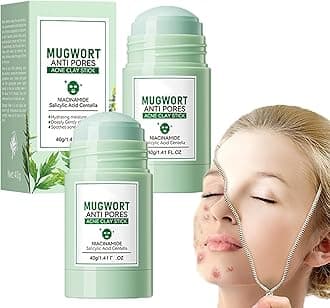 Mugwort Mask Korean, Mugwort Clay Mask Stick, Mugwort Anti Pores & Acne Clay Mask, Mugwort Mud Mask for Face Blackhead Remover, Mugwort Purifying Clay Face Mask, Deep Pore Cleansing, Moisturizing (2)