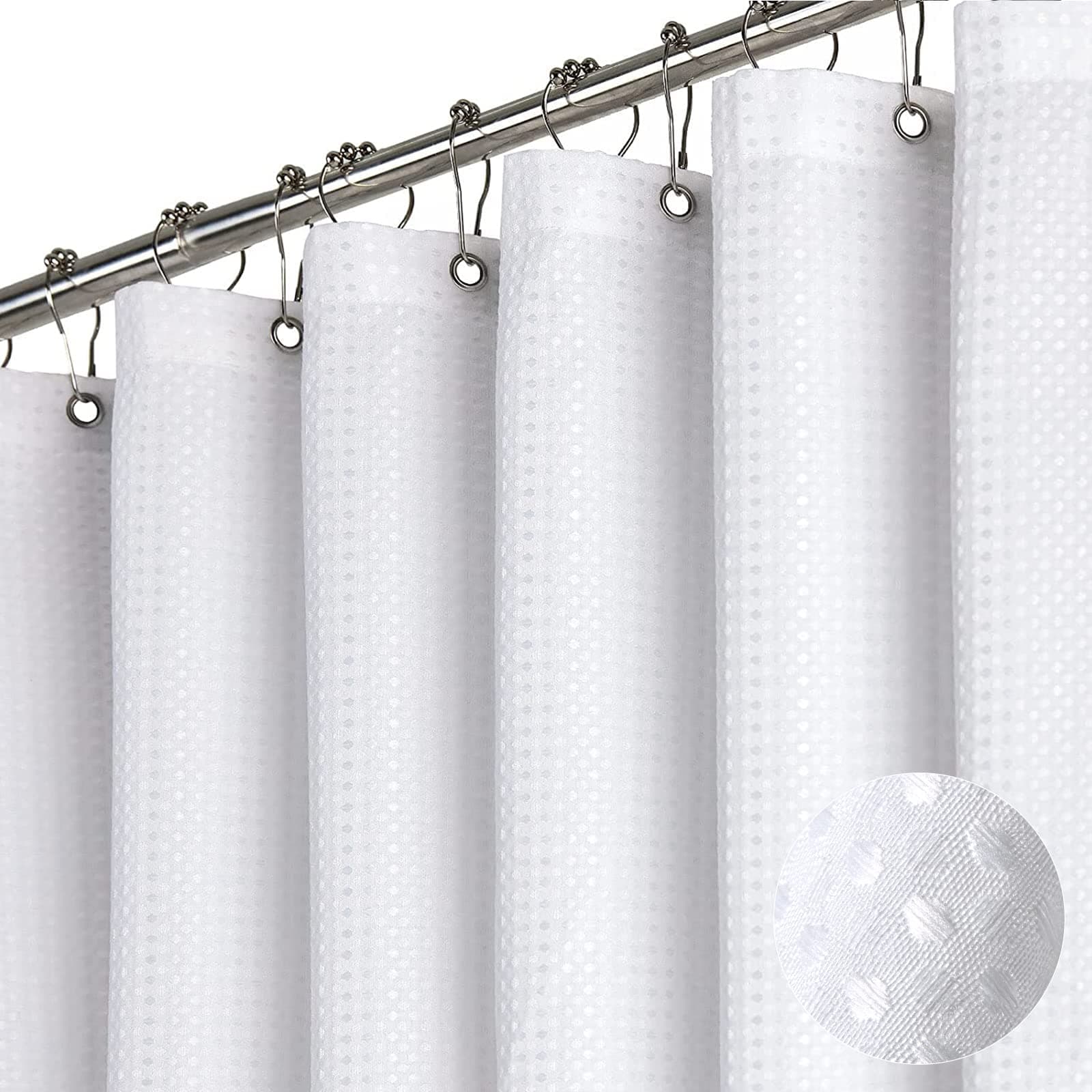 White Waffle Shower Curtain