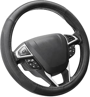 SEG Direct Black Microfiber Leather Steering Wheel Cover for Prius Civic 14" - 14.25"