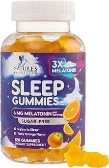 Melatonin Sleep Gummies - Melatonin 6mg Per Serving - Sugar-Free Melatonin Gummy for Adults - Extra Strength Sleeping Gummy Supplement - Supports Restful Sleep - Tasty Orange Flavor - 120 Gummies
