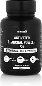 HealthVit Activated Charcoal Powder for Natural Teeth Whitening - 20g