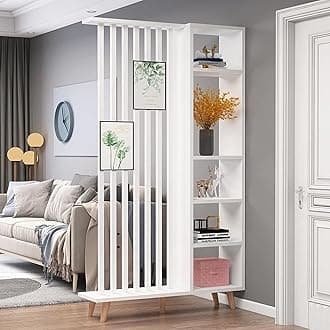 Floor-to-ceiling Privacy Room Divider Screen Partition Storage Cabinet - Modern Wall-mounted Entryway Display Rack