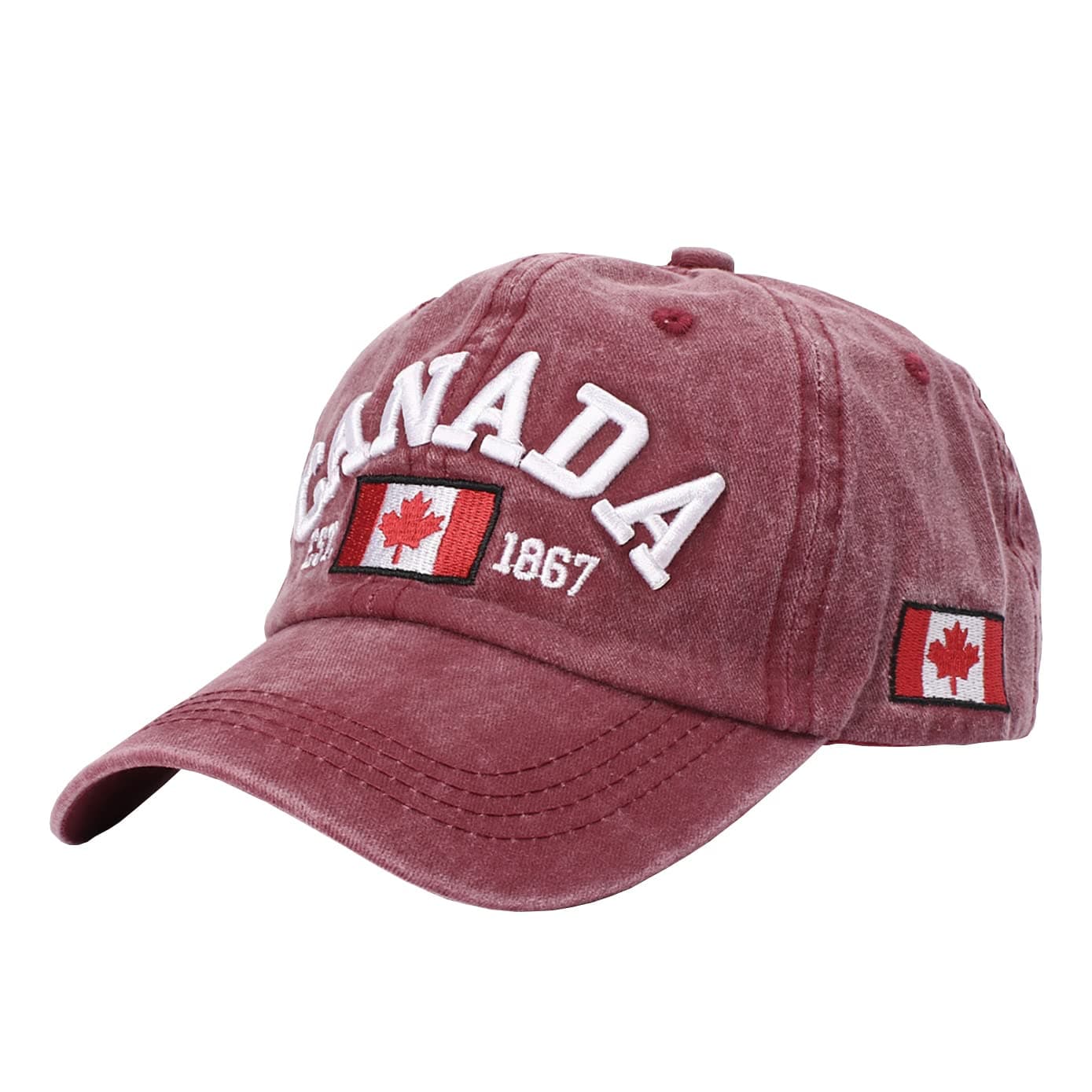Foetest Adjustable Cap Cotton Hat Baseball Cap Canada Cap Hat Flag Cap Casual Headwear Embroidery