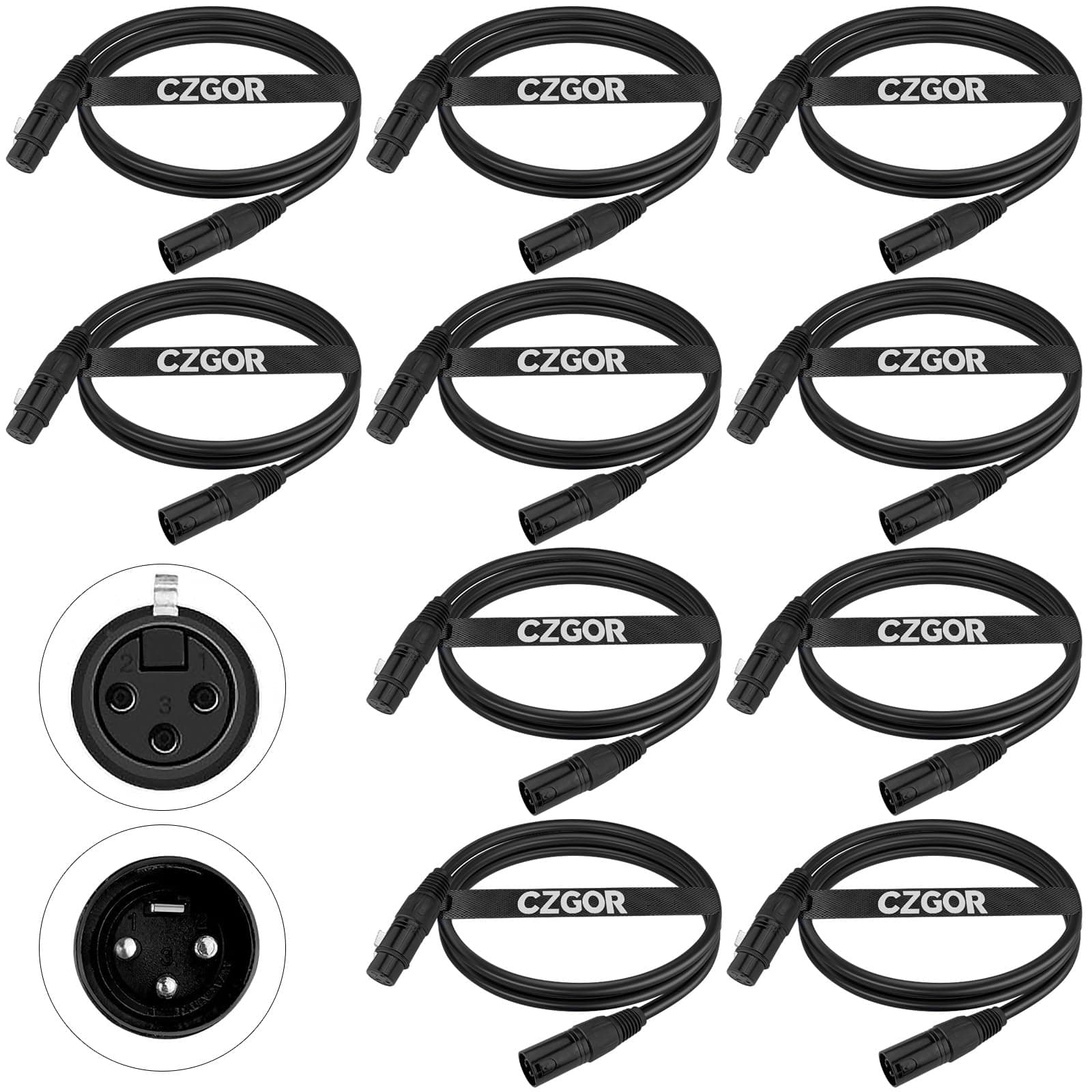 DMX Cable 6.5 ft 10 pack