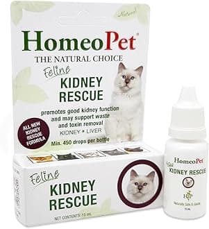 HomeoPet Feline Kidney Rescue, Safe and Natural Renal Supplement for Cats and Kittens, 15 Milliliters