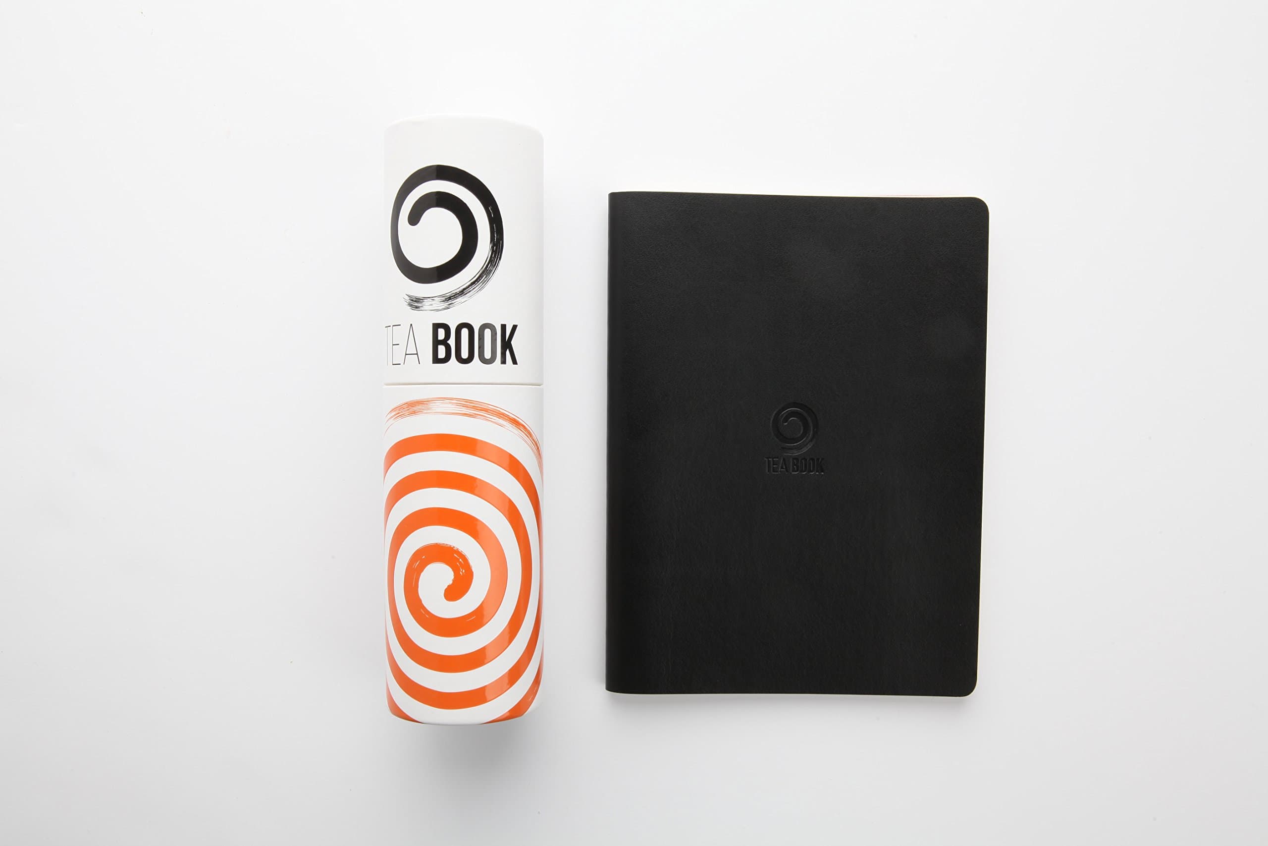 Journal, Teabook, Soft Leatherette Cover, Notebook, 7.8" x 5.5", 96 lined pages, Acid-free, Perforated Pages, Creative Gift Tube, Dual Toned Cover (Black/Red)