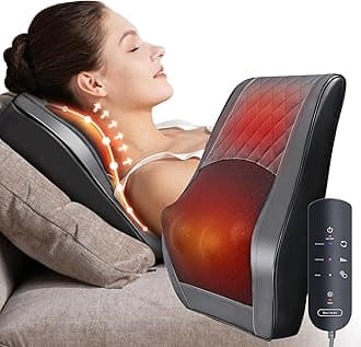 Back Massager, Heated Neck and Back Massager, 3D Massage Cushion for Relieving Back Pain, Neck, Shoulders, Legs, Gifts for Men