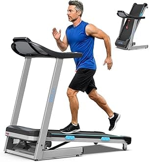 WELLFIT 4.0HP Auto Incline Treadmill for Home, 400LBS Weight Capacity Heavy Duty Folding Treadmill with 15% Automatic Incline, 95% Pre-Assembled Running Machine with Safety Handrails for Seniors