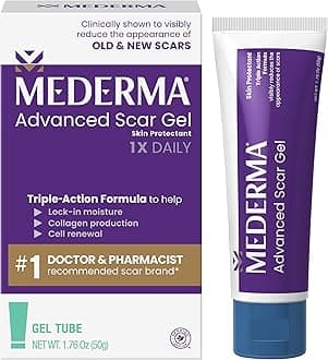 Mederma Advanced Scar Gel 1 x Daily Reduces the Appearance of Old New Scars No.1 Doctor Recommended Brand for Scars 50g