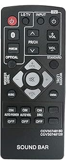 New 2-in-1 Remote Control COV30748160 COV30748128 Compatible with LG 2.1 Channel Powerful Bass Sound Bar NB2540 S24A1-W NB2540D S24A1W