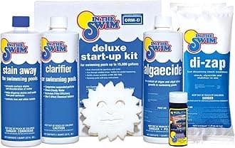 In The Swim Pool Deluxe Opening Chemical Start Up Kit - Above Ground and In-Ground Swimming Pools - Up to 15,000 White