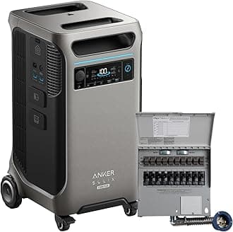 SOLIX F3800 Plus Portable Power Station and Transfer Switch Kit, 3,840Wh, 6,000W AC Output, 120V/240V, Generators for Home Use, Works with Generator, For Power Outages, RVs, and Emergencies