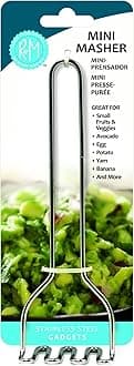 R&M Mini Potato Masher, Mini Egg Masher, Avocado Masher, Stainless Steel, 6 Inches