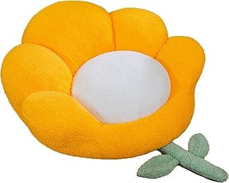 Goodliest Flower Seat Cushion Cute Floor Pillow Thickened Flower Shape Floor Pillows Seating for Adults Floor Cushions for Relax Yoga Meditation Yellow 21.65" x 21.65"