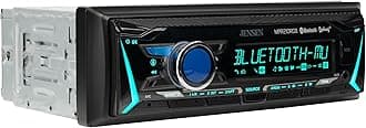 JENSEN MPR210RGB | 12-Character LCD Single DIN Car Stereo | RGB Custom Colors | Bluetooth Hands Free Calling & Music Streaming | Push to Talk Assistant | AM/FM Radio | USB Playback & Charging