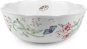 Lenox Butterfly Meadow Serving Bowl , white body -