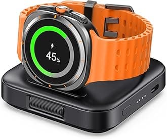 Portable Charger for Charging Samsung Watch, SwanScout 303S, 1800mAh Wireless Charger for Galaxy Watch 8 Classic/8/7/Ultra/6/6 Classic/5/5 Pro/4/4 Classic/3/Active 2/Active, for Travel