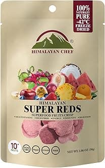 Himalayan Chef Super Reds Freeze-Dried Fruit Crisps, 30g | 10+ Superfood Fruits | Healthy Snacks Packed with Multivitamins, High Fiber & Antioxidants for Energy Boost
