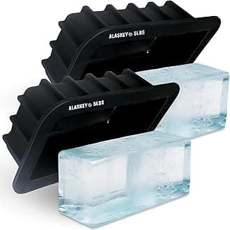Extra Large Ice Block Mold (2-Pack) - Shape 5 lbs Bricks - Professional Silicone Mold for Crafting Giant Cubes, Ideal for Revitalizing Ice Baths and Coolers Accessories
