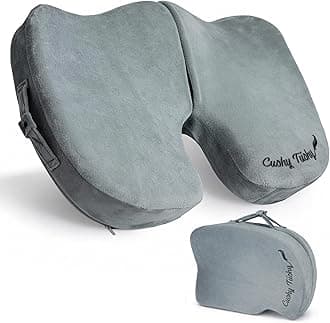 Cushy Tushy Premium Foldable Travel Seat Cushion - for Relief of Lower Back, Sciatic, Butt and Tailbone Pain - for Home & Office Use, Perfect for Travel or Driving - Coccyx Seat Cushion