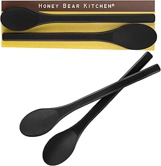 Silicone Stirring Spoon (Set of 2, Black Bear Black) for Coffee & Tea