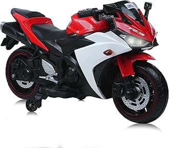 SRECAP Children's Toy Bike R3: Rechargeable Battery-Powered Ride-On for Boys and Girls | Electric Ride-On for Kids [Ages 2 to 5, Large Size - Red