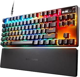 SteelSeries Apex Pro TKL - HyperMagnetic Gaming Keyboard - Adjustable Actuation - Esports Tenkeyless - OLED Screen - PBT Keycaps - USB-C - 2023 Edition - English QWERTY Layout - TKL