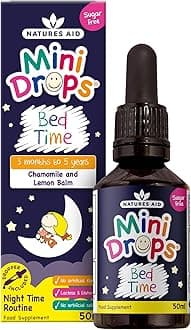 Natures Aid Mini Drops Bed Time 50ml – Supports Restful Sleep and Calm – Natural Supplement for Kids 3 Months to 5 Years at Bedtime – Vegan, Gluten-Free, Non-GMO – Easy Dropper – No Added Sugar